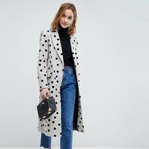 ASOS Gray Wool Spot Coat NWT
